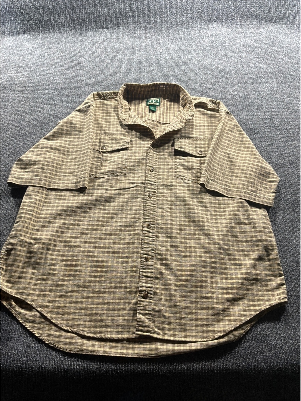 Guide Series Men's Short Sleeve Plaid Button-Up Shirt XXL Brown